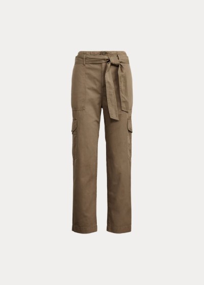 Pantalones Ralph Lauren Mujer Verde Oliva - Cotton Twill Cargo - KAGPW0627